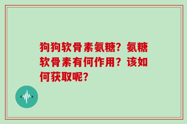 狗狗软骨素氨糖?氨糖软骨素有何作用?该如何获取呢? 狗狗软骨素氨糖?氨糖软骨素有何作用?该如何获取呢?