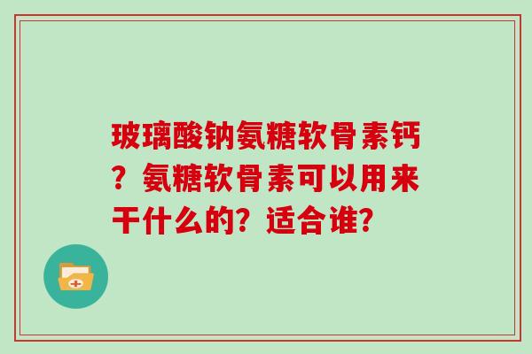 玻璃酸钠氨糖软骨素钙？氨糖软骨素可以用来干什么的？适合谁？