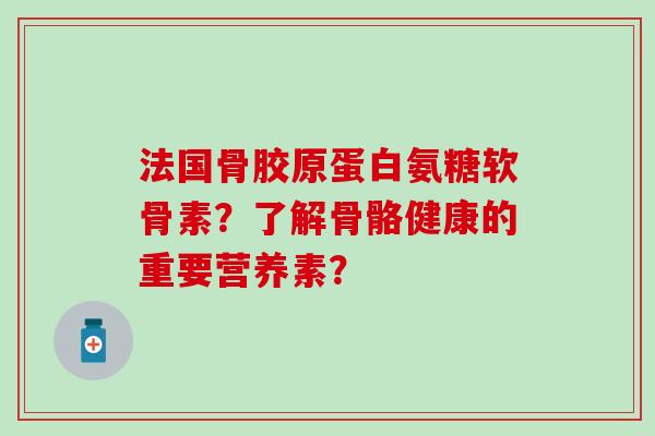 法国骨胶原蛋白氨糖软骨素?了解骨骼健康的重要营养素? 法国骨胶原蛋白氨糖软骨素?了解骨骼健康的重要营养素?