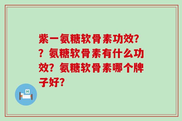 紫一氨糖软骨素功效？？氨糖软骨素有什么功效？氨糖软骨素哪个牌子好？