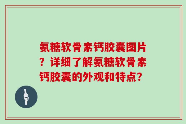 氨糖软骨素钙胶囊图片?详细了解氨糖软骨素钙胶囊的外观和特点? 氨糖软骨素钙胶囊图片?详细了解氨糖软骨素钙胶囊的外观和特点?