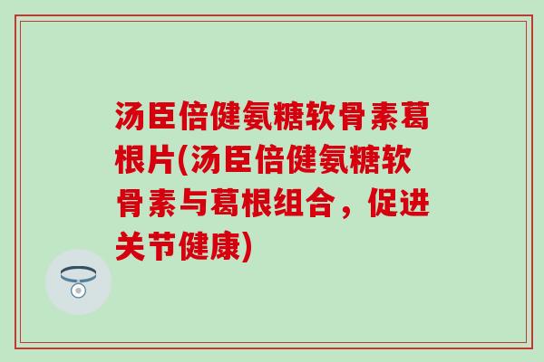 汤臣倍健氨糖软骨素葛根片(汤臣倍健氨糖软骨素与葛根组合，促进关节健康)
