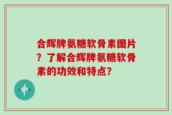 合辉牌氨糖软骨素图片?了解合辉牌氨糖软骨素的功效和特点? 合辉牌氨糖软骨素图片?了解合辉牌氨糖软骨素的功效和特点?