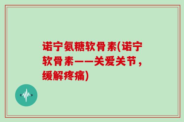 诺宁氨糖软骨素(诺宁软骨素——关爱关节，缓解)