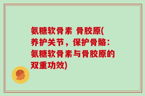 氨糖软骨素 骨胶原(养护关节,保护骨骼:氨糖软骨素与骨胶原的双重功效) 氨糖软骨素 骨胶原(养护关节,保护骨骼:氨糖软骨素与骨胶原的双重功效)