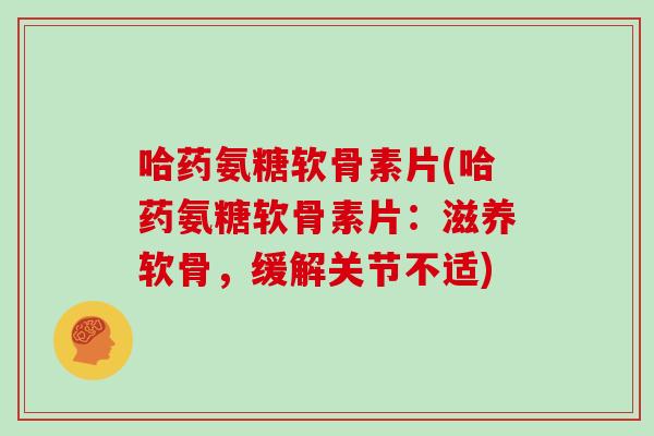 哈药氨糖软骨素片(哈药氨糖软骨素片：滋养软骨，缓解关节不适)