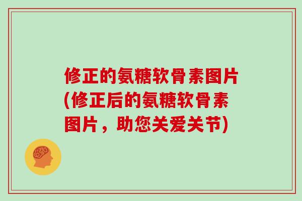 修正的氨糖软骨素图片(修正后的氨糖软骨素图片，助您关爱关节)