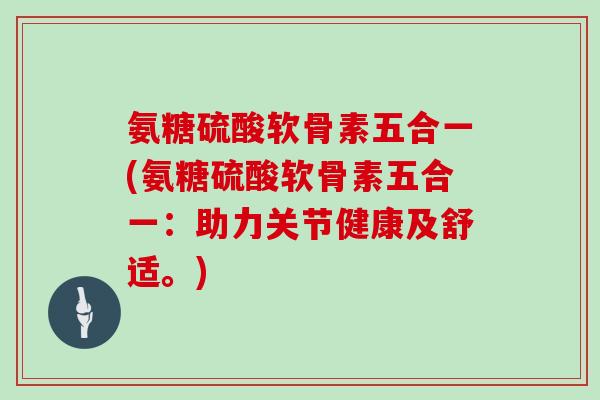 氨糖硫酸软骨素五合一(氨糖硫酸软骨素五合一：助力关节健康及舒适。)