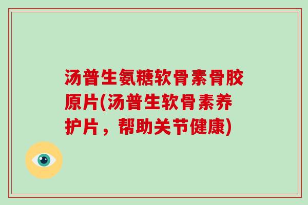 汤普生氨糖软骨素骨胶原片(汤普生软骨素养护片,帮助关节健康) 汤普生氨糖软骨素骨胶原片(汤普生软骨素养护片,帮助关节健康)