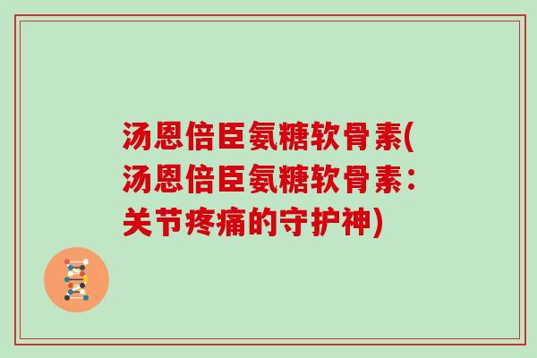 汤恩倍臣氨糖软骨素(汤恩倍臣氨糖软骨素:关节的守护神) 汤恩倍臣氨糖软骨素(汤恩倍臣氨糖软骨素:关节的守护神)