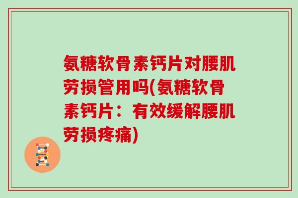 氨糖软骨素钙片对腰肌劳损管用吗(氨糖软骨素钙片：有效缓解腰肌劳损)