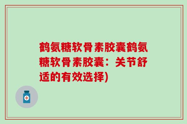 鹤氨糖软骨素胶囊鹤氨糖软骨素胶囊：关节舒适的有效选择)