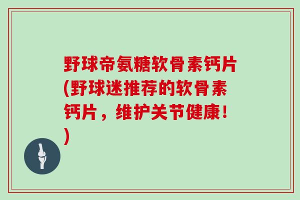 野球帝氨糖软骨素钙片(野球迷推荐的软骨素钙片,维护关节健康!) 野球帝氨糖软骨素钙片(野球迷推荐的软骨素钙片,维护关节健康!)