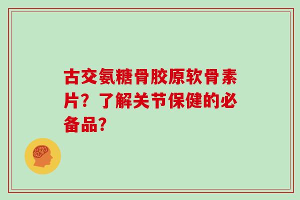 古交氨糖骨胶原软骨素片?了解关节保健的必备品? 古交氨糖骨胶原软骨素片?了解关节保健的必备品?