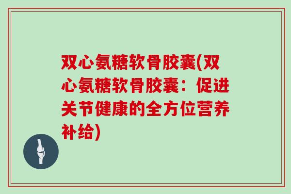 双心氨糖软骨胶囊(双心氨糖软骨胶囊：促进关节健康的全方位营养补给)