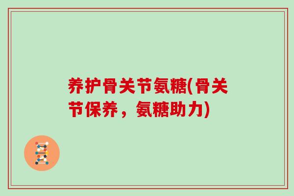 养护骨关节氨糖(骨关节保养，氨糖助力)