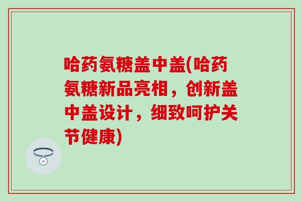 哈药氨糖盖中盖(哈药氨糖新品亮相,创新盖中盖设计,细致呵护关节健康) 哈药氨糖盖中盖(哈药氨糖新品亮相,创新盖中盖设计,细致呵护关节健康)