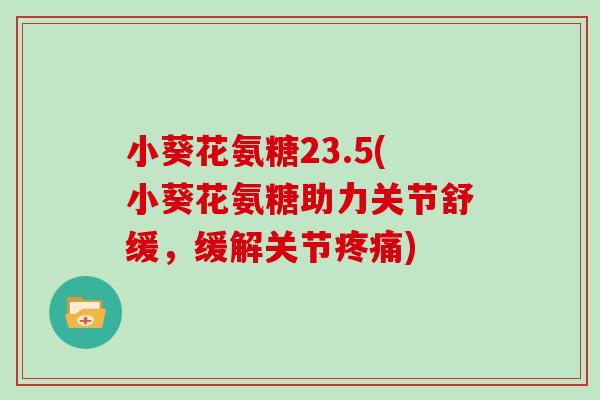 小葵花氨糖23.5(小葵花氨糖助力关节舒缓,缓解关节) 小葵花氨糖23.5(小葵花氨糖助力关节舒缓,缓解关节)