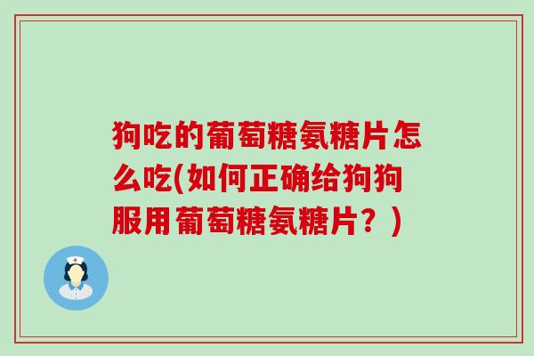 狗吃的葡萄糖氨糖片怎么吃(如何正确给狗狗服用葡萄糖氨糖片?) 狗吃的葡萄糖氨糖片怎么吃(如何正确给狗狗服用葡萄糖氨糖片?)