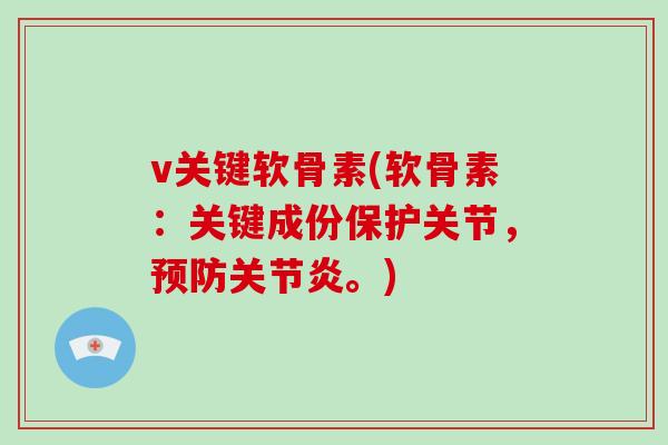 v关键软骨素(软骨素:关键成份保护关节,。) v关键软骨素(软骨素:关键成份保护关节,。)
