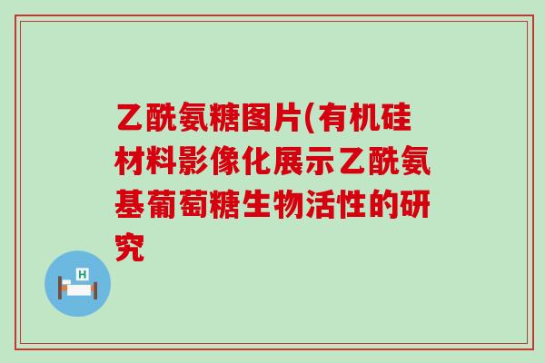 乙酰氨糖图片(有机硅材料影像化展示乙酰氨基葡萄糖生物活性的研究