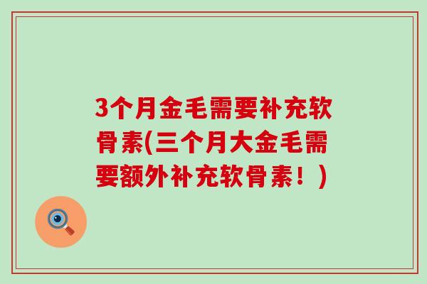 3个月金毛需要补充软骨素(三个月大金毛需要额外补充软骨素!) 3个月金毛需要补充软骨素(三个月大金毛需要额外补充软骨素!)