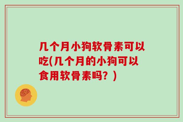 几个月小狗软骨素可以吃(几个月的小狗可以食用软骨素吗?) 几个月小狗软骨素可以吃(几个月的小狗可以食用软骨素吗?)