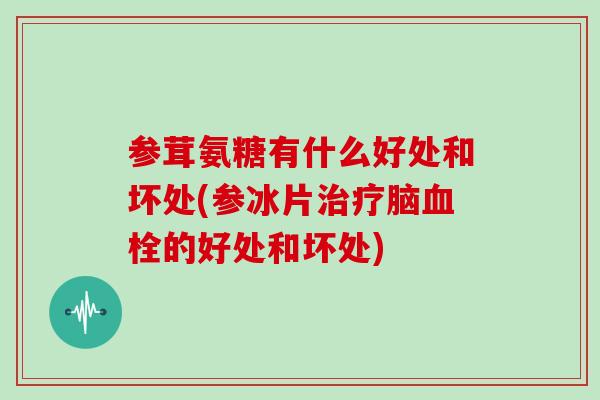 参茸氨糖有什么好处和坏处(参冰片脑的好处和坏处)