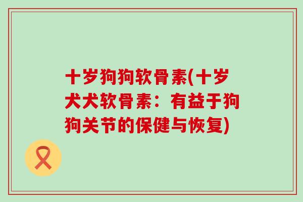 十岁狗狗软骨素(十岁犬犬软骨素：有益于狗狗关节的保健与恢复)