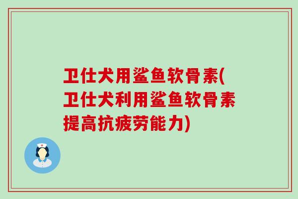卫仕犬用鲨鱼软骨素(卫仕犬利用鲨鱼软骨素提高能力) 卫仕犬用鲨鱼软骨素(卫仕犬利用鲨鱼软骨素提高能力)