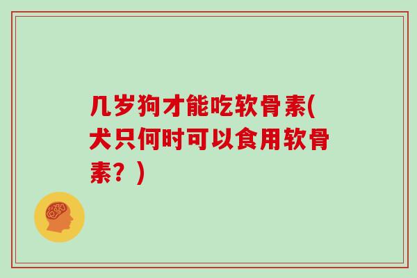 几岁狗才能吃软骨素(犬只何时可以食用软骨素？)