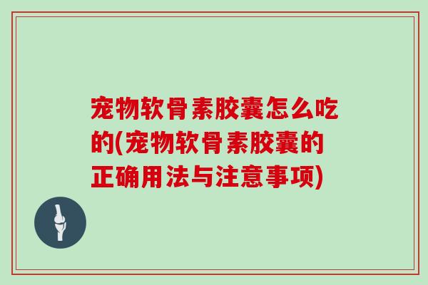 宠物软骨素胶囊怎么吃的(宠物软骨素胶囊的正确用法与注意事项) 宠物软骨素胶囊怎么吃的(宠物软骨素胶囊的正确用法与注意事项)