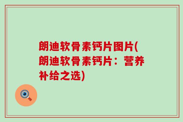 朗迪软骨素钙片图片(朗迪软骨素钙片：营养补给之选)