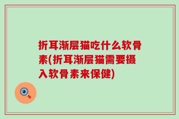 折耳渐层猫吃什么软骨素(折耳渐层猫需要摄入软骨素来保健) 折耳渐层猫吃什么软骨素(折耳渐层猫需要摄入软骨素来保健)