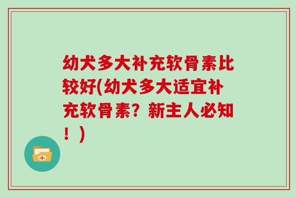 幼犬多大补充软骨素比较好(幼犬多大适宜补充软骨素?新主人必知!) 幼犬多大补充软骨素比较好(幼犬多大适宜补充软骨素?新主人必知!)