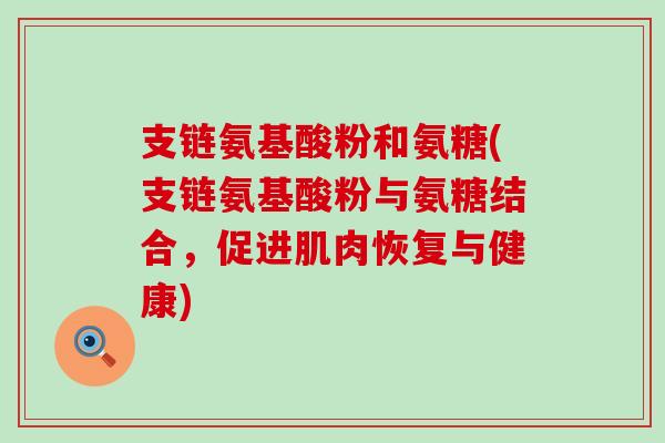 支链氨基酸粉和氨糖(支链氨基酸粉与氨糖结合,促进肌肉恢复与健康) 支链氨基酸粉和氨糖(支链氨基酸粉与氨糖结合,促进肌肉恢复与健康)
