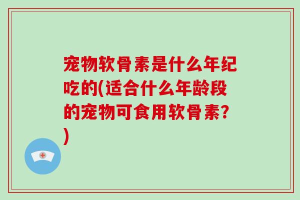 宠物软骨素是什么年纪吃的(适合什么年龄段的宠物可食用软骨素？)