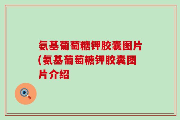 氨基葡萄糖钾胶囊图片(氨基葡萄糖钾胶囊图片介绍