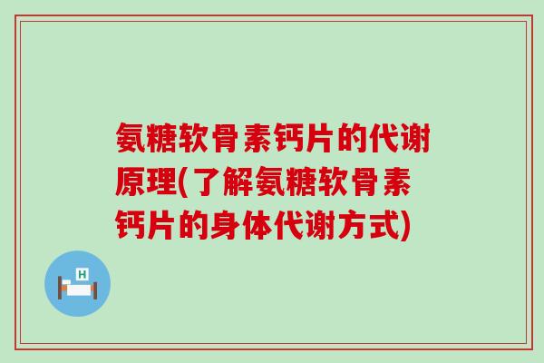 氨糖软骨素钙片的代谢原理(了解氨糖软骨素钙片的身体代谢方式)