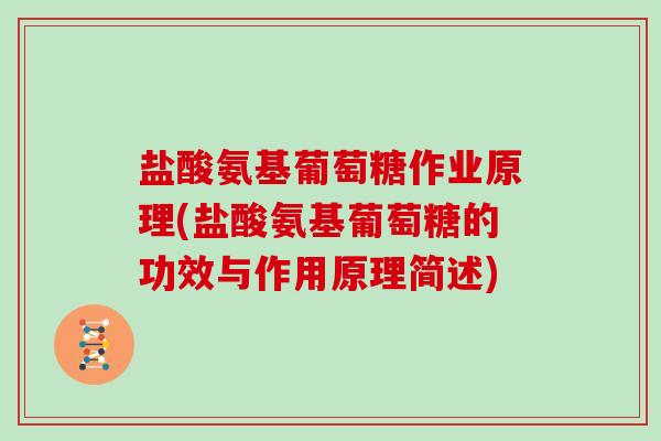 盐酸氨基葡萄糖作业原理(盐酸氨基葡萄糖的功效与作用原理简述)
