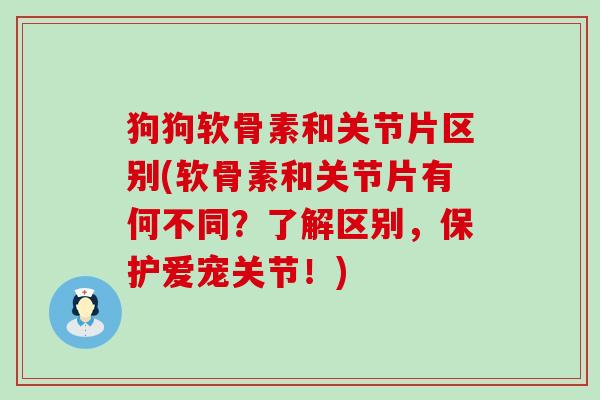 狗狗软骨素和关节片区别(软骨素和关节片有何不同？了解区别，保护爱宠关节！)