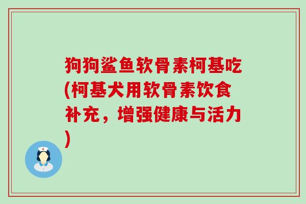 狗狗鲨鱼软骨素柯基吃(柯基犬用软骨素饮食补充,增强健康与活力) 狗狗鲨鱼软骨素柯基吃(柯基犬用软骨素饮食补充,增强健康与活力)