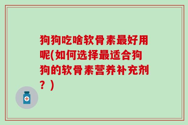 狗狗吃啥软骨素好用呢(如何选择适合狗狗的软骨素营养补充剂?) 狗狗吃啥软骨素好用呢(如何选择适合狗狗的软骨素营养补充剂?)