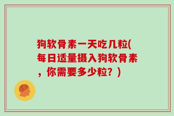 狗软骨素一天吃几粒(每日适量摄入狗软骨素，你需要多少粒？)