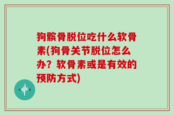 狗髌骨脱位吃什么软骨素(狗骨关节脱位怎么办?软骨素或是有效的方式) 狗髌骨脱位吃什么软骨素(狗骨关节脱位怎么办?软骨素或是有效的方式)