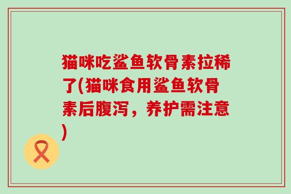 猫咪吃鲨鱼软骨素拉稀了(猫咪食用鲨鱼软骨素后，养护需注意)