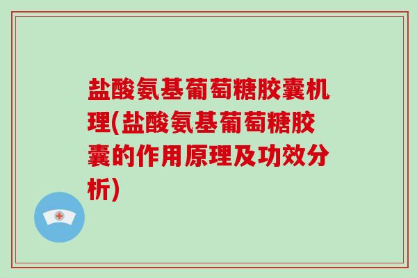 盐酸氨基葡萄糖胶囊机理(盐酸氨基葡萄糖胶囊的作用原理及功效分析)