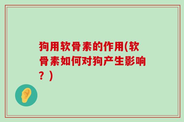 狗用软骨素的作用(软骨素如何对狗产生影响？)