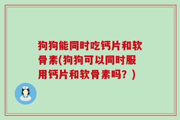 狗狗能同时吃钙片和软骨素(狗狗可以同时服用钙片和软骨素吗?) 狗狗能同时吃钙片和软骨素(狗狗可以同时服用钙片和软骨素吗?)