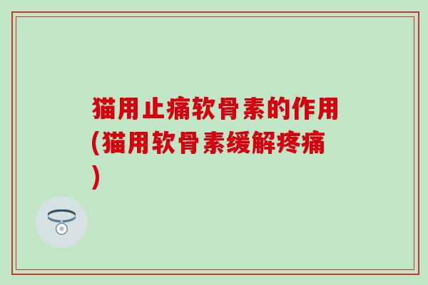 猫用软骨素的作用(猫用软骨素缓解) 猫用软骨素的作用(猫用软骨素缓解)